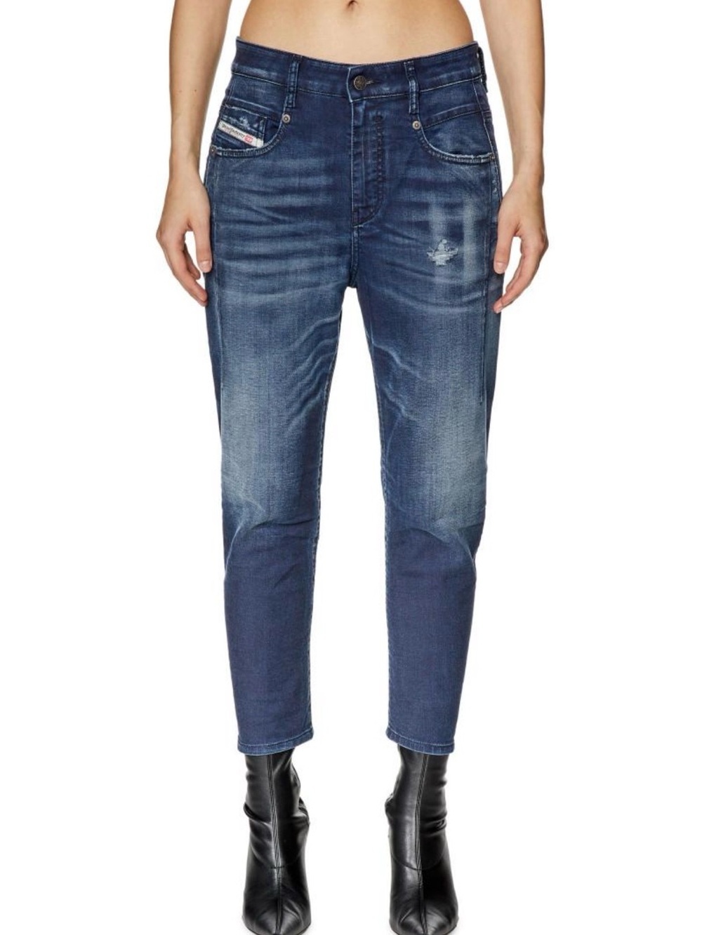 Diesel Industry Fayza Relaxed Boyfriend Jeans Size 28 Blue Stretch Denim